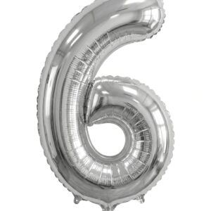 בלון ספרה 34" – מספר 6 כסף