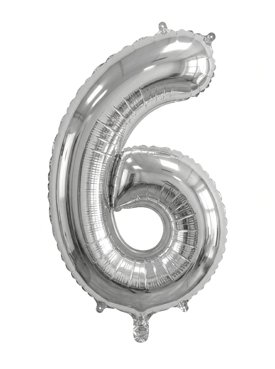 בלון ספרה 34" – מספר 6 כסף