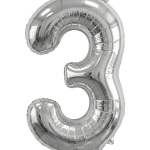 בלון ספרה 34" – מספר 3 כסף