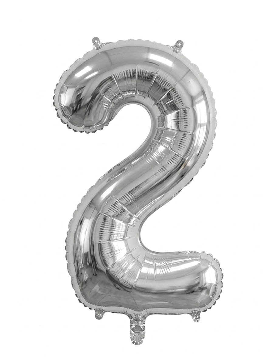 בלון ספרה 34" – מספר 2 כסף