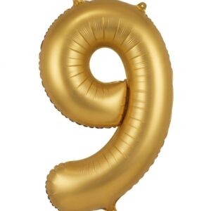 בלון ספרה 34" – מספר 9 זהב מט