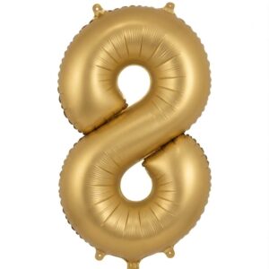 בלון ספרה 34" – מספר 8 זהב מט