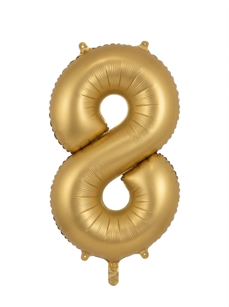 בלון ספרה 34" – מספר 8 זהב מט