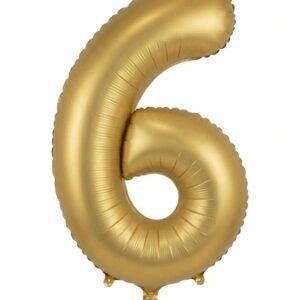 בלון ספרה 34" – מספר 6 זהב מט
