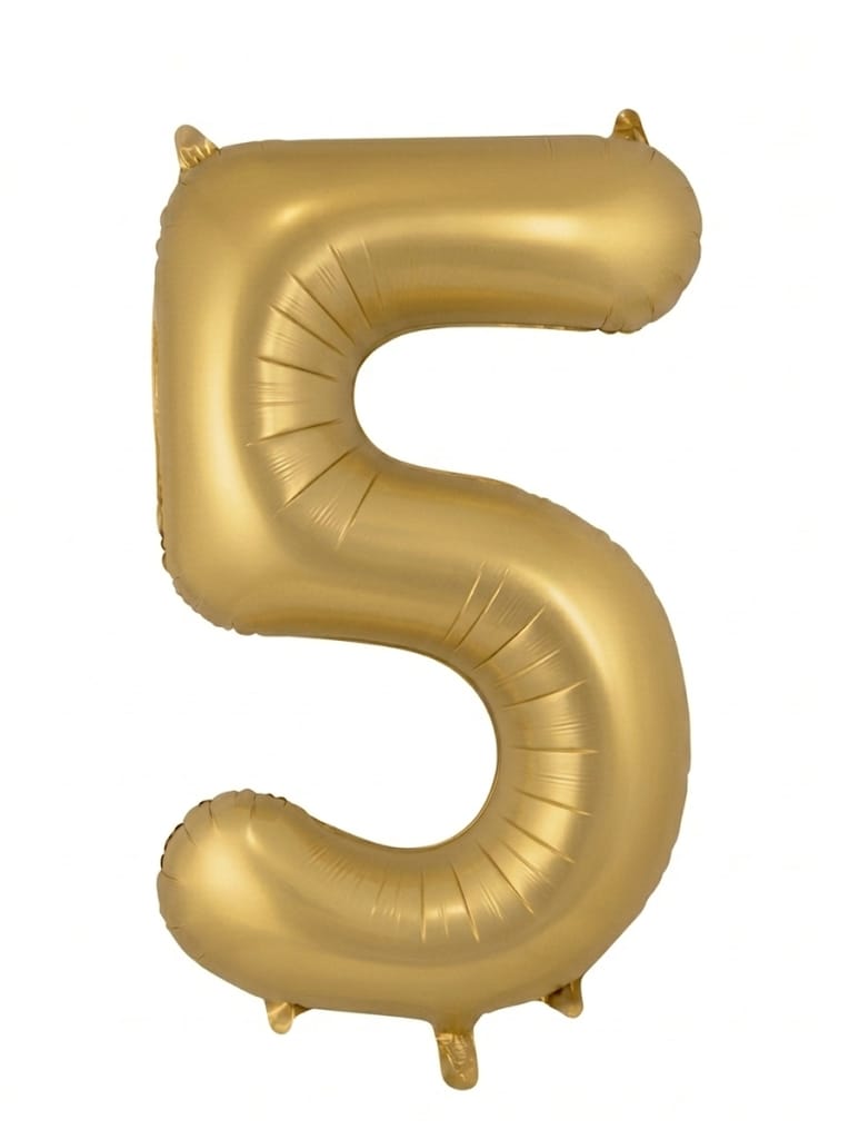בלון ספרה 34" – מספר 5 זהב מט