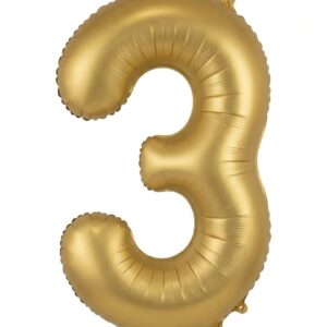 בלון ספרה 34" – מספר 3 זהב מט