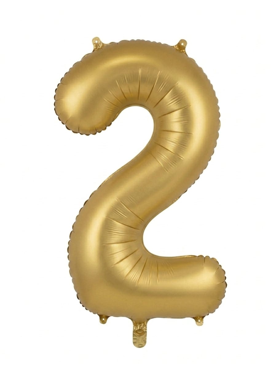 בלון ספרה 34" – מספר 2 זהב מט