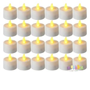 נר לד מיני אור צהוב 24 יחידות