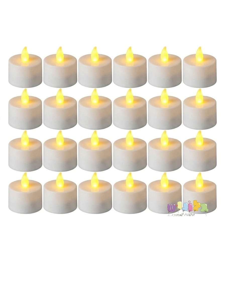 נר לד מיני אור צהוב 24 יחידות